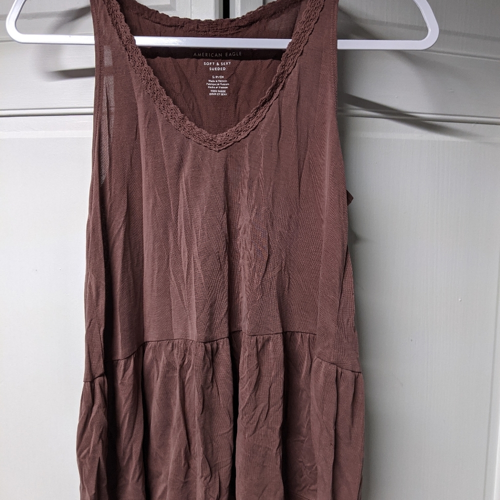 American Eagle purple/taupe top
